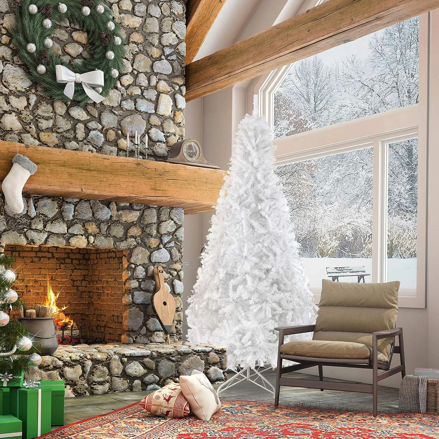 Fluffy 10ft White Christmas Tree – Perfect Holiday Decor!