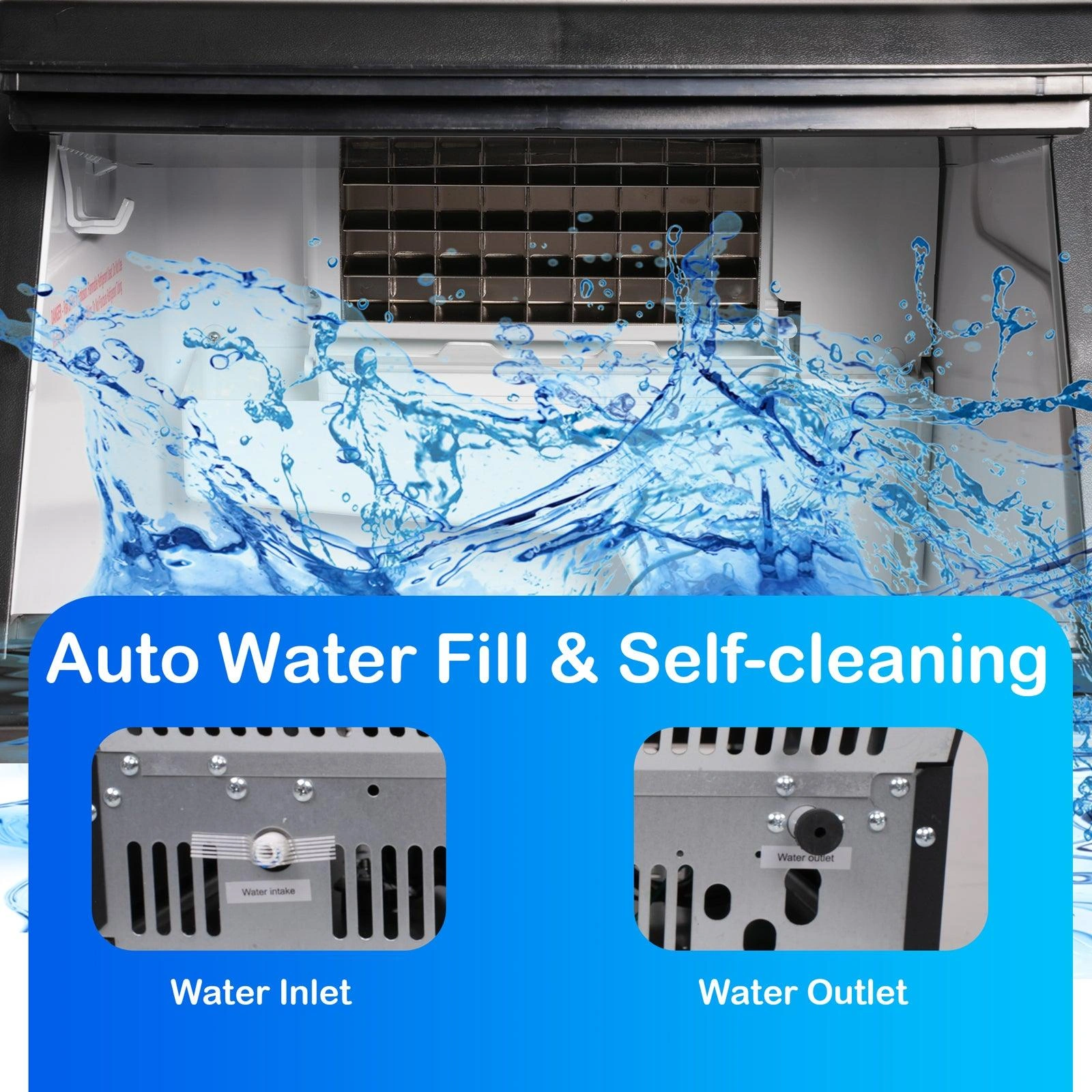 Chill Out with the Automatic Ice Maker – Stainless Steel & Compact Design!