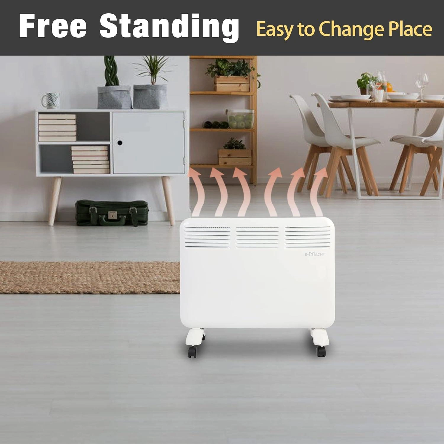 WarmUp Zone: 1000W Wall & Free Standing Heater with Smart Thermostat
